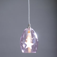 Jules Glass Pendant Light Etched With Stars