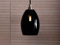 Inky Black Glass Jules Bathroom IP44 Pendant Light