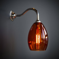 Jules Small Classic Curved Coloured Glass Wall Light