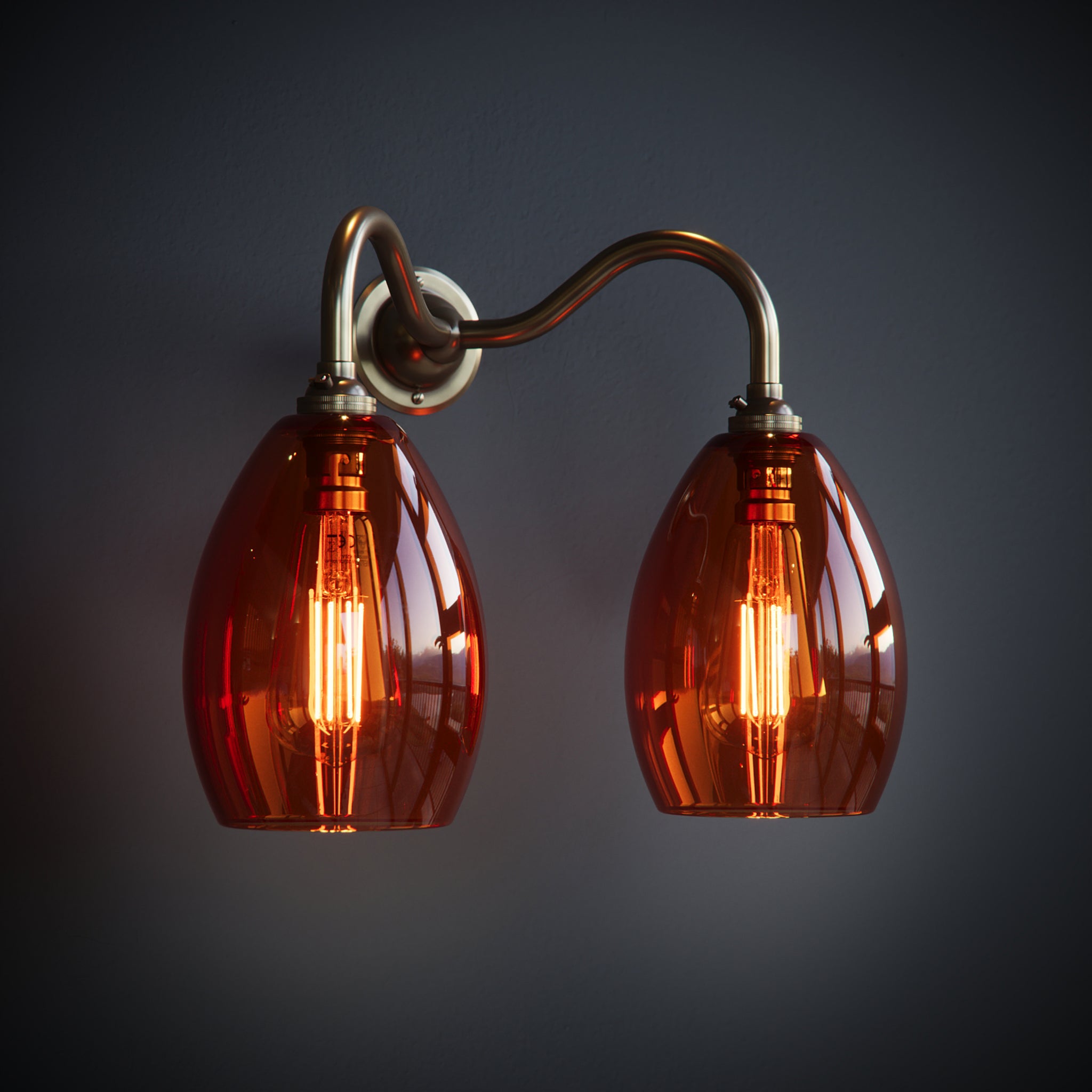 Amber glass wall sconce hotsell