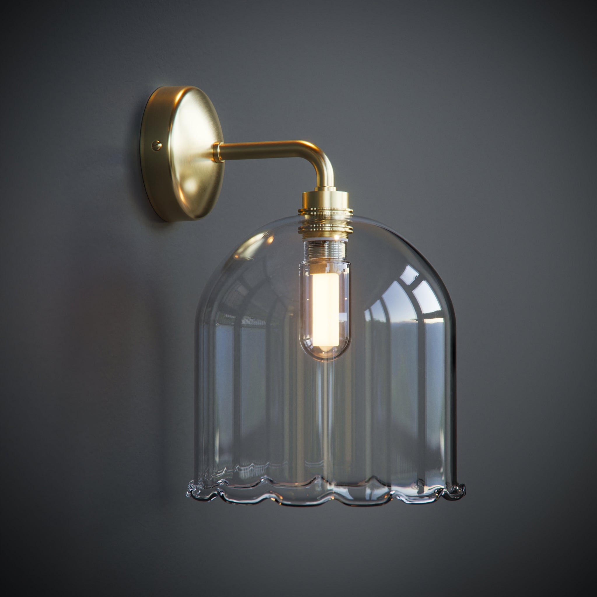 Frieda Frilled Bathroom Wall Light Glow Lighting