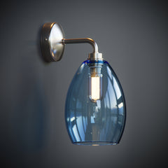 Pale Blue Glass Jules Bathroom IP44 Wall Light