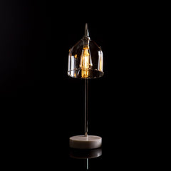 Illuminated table lamp with marble base