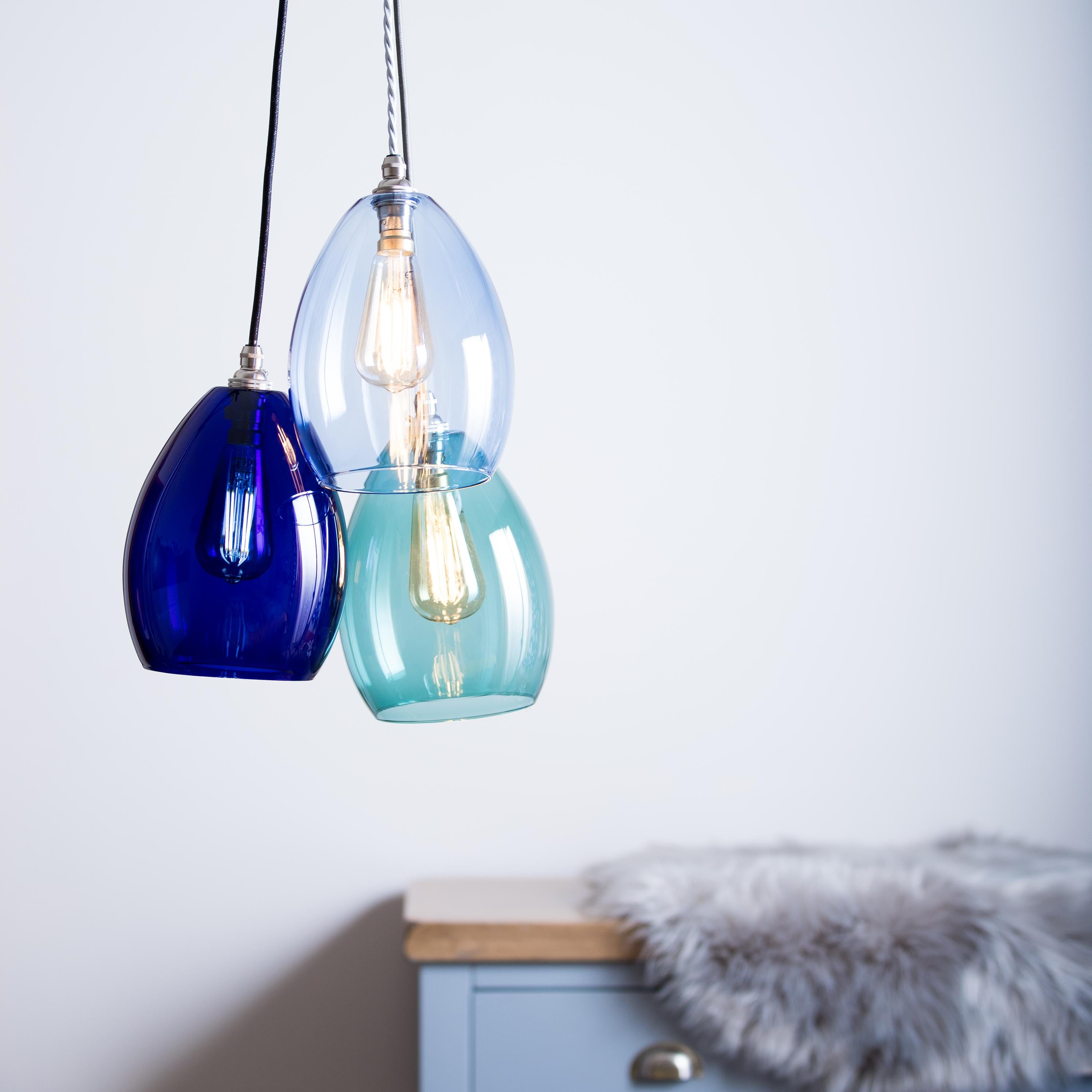 Jules 3-Way Coloured Glass Cluster Chandelier Handblown Glass