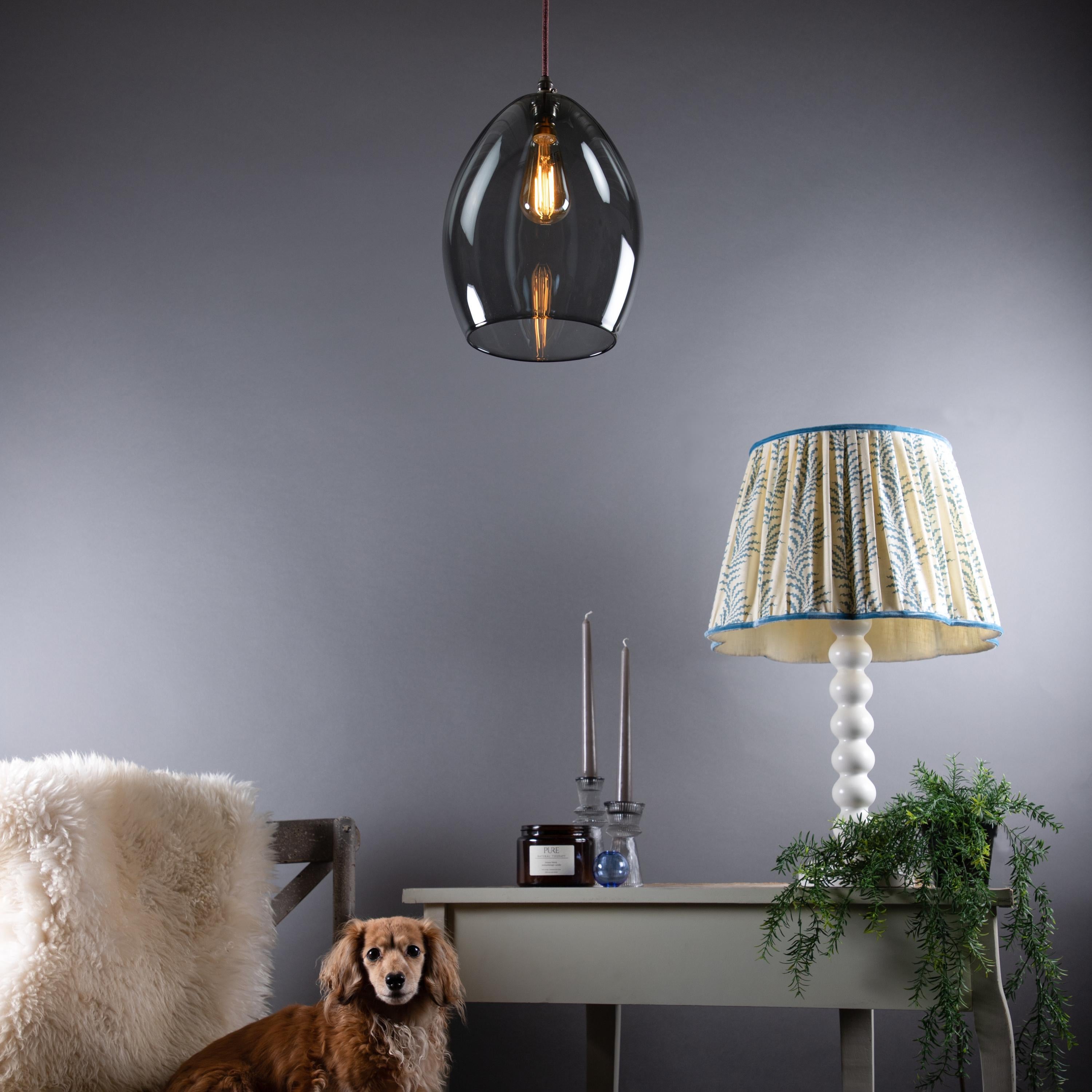 Jules Smoked Glass Pendant Light – Glow Lighting