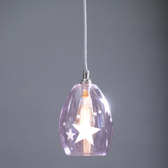 Bertie Glass Pendant Light Etched With Stars