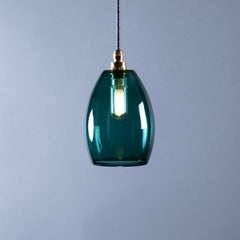 Teal Glass Bertie Bathroom IP44 Pendant Light