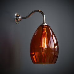 Jules Medium Classic Curved Coloured Glass Wall Light