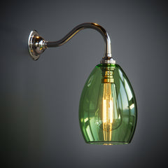 Classic Curved Lime Glass Bertie Wall Light