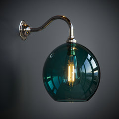 Wanda Globe Classic Curved Coloured Glass Wall Light