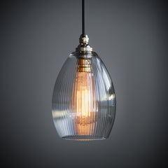 Jules Fine Ribbed Clear Glass Pendant Light