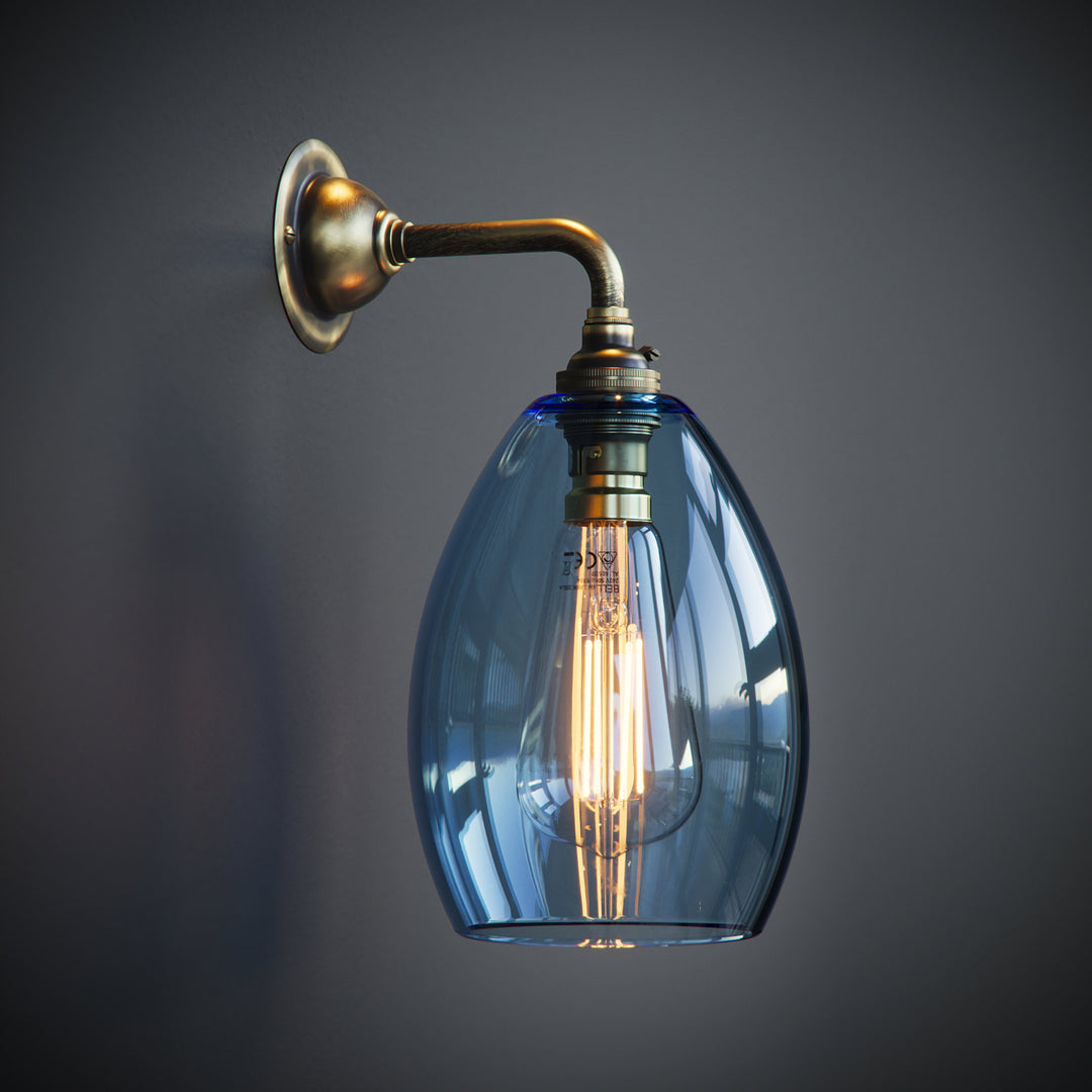 Contemporary Pale Blue Glass Jules Wall Light | Handcrafted in ...