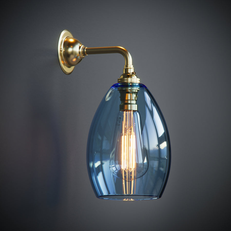 Contemporary Pale Blue Glass Jules Wall Light | Handcrafted in ...