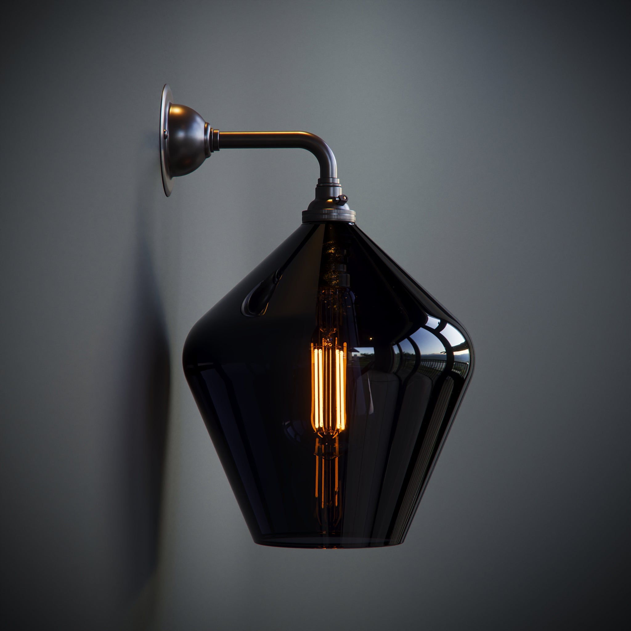 Contemporary Olive Inky Coloured Glass Wall Light – Glow Lighting
