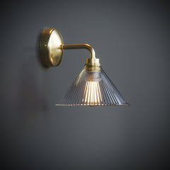 Clear Fine Ribbed Glass Grace Bathroom IP44 Wall Light