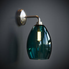 Teal Glass Bertie Bathroom IP44 Wall Light
