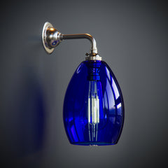 Contemporary Dark Blue Glass Jules Wall Light