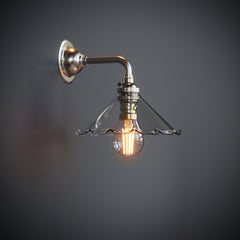 Contemporary Florrie Frilled Coolie Glass Wall Light