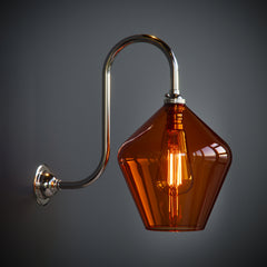 Olive Coloured Glass Swan Wall Light