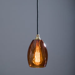 Bertie Amber Glass Pendant Light