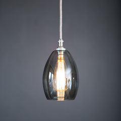 Bertie Smoke Grey Glass Pendant Light