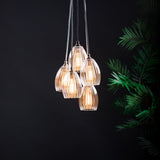 Illuminated individual pendant cluster chandelier light