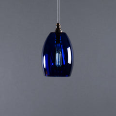 Bertie Dark Blue Glass Pendant Light