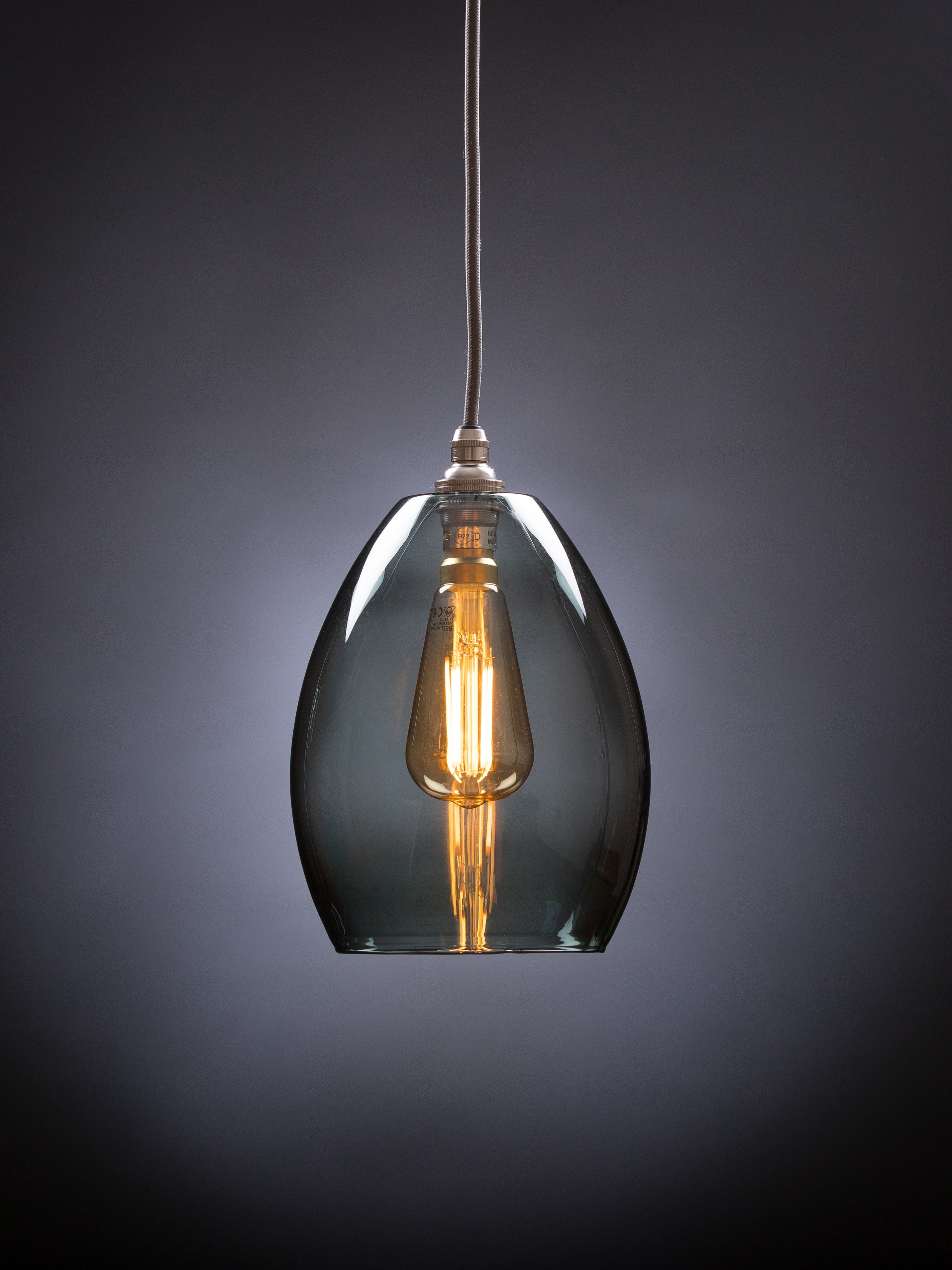 Bertie Large Smoked Glass Pendant Light Glow Lighting