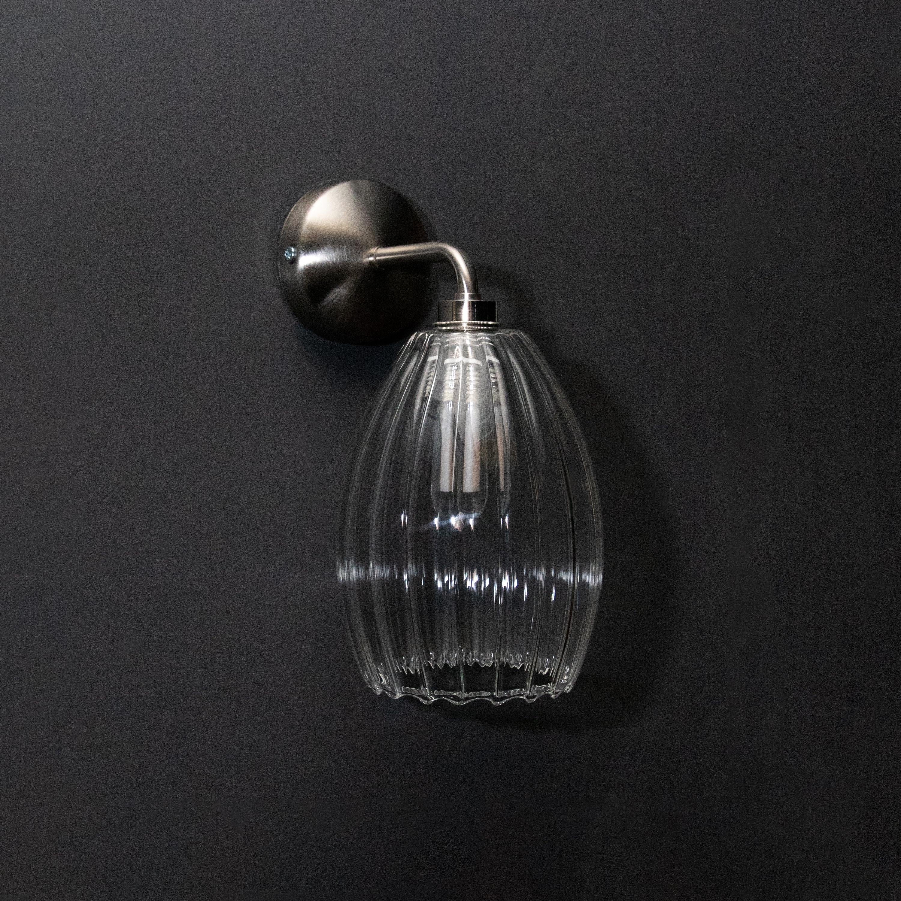 Molly Ribbed Glass Bathroom Wall Light Glow Lighting
