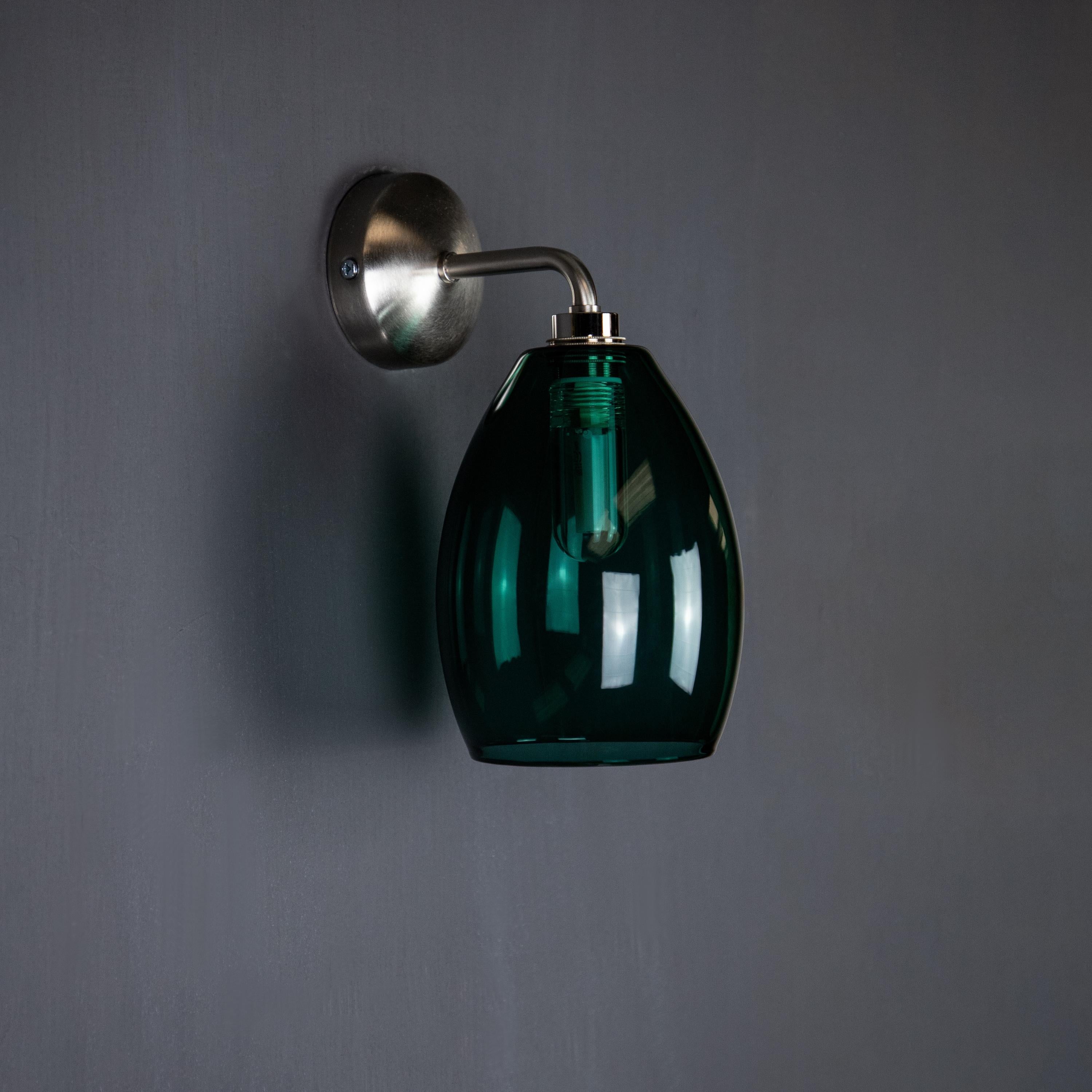Teal Glass Bertie Bathroom Wall Light IP44 Glow Lighting