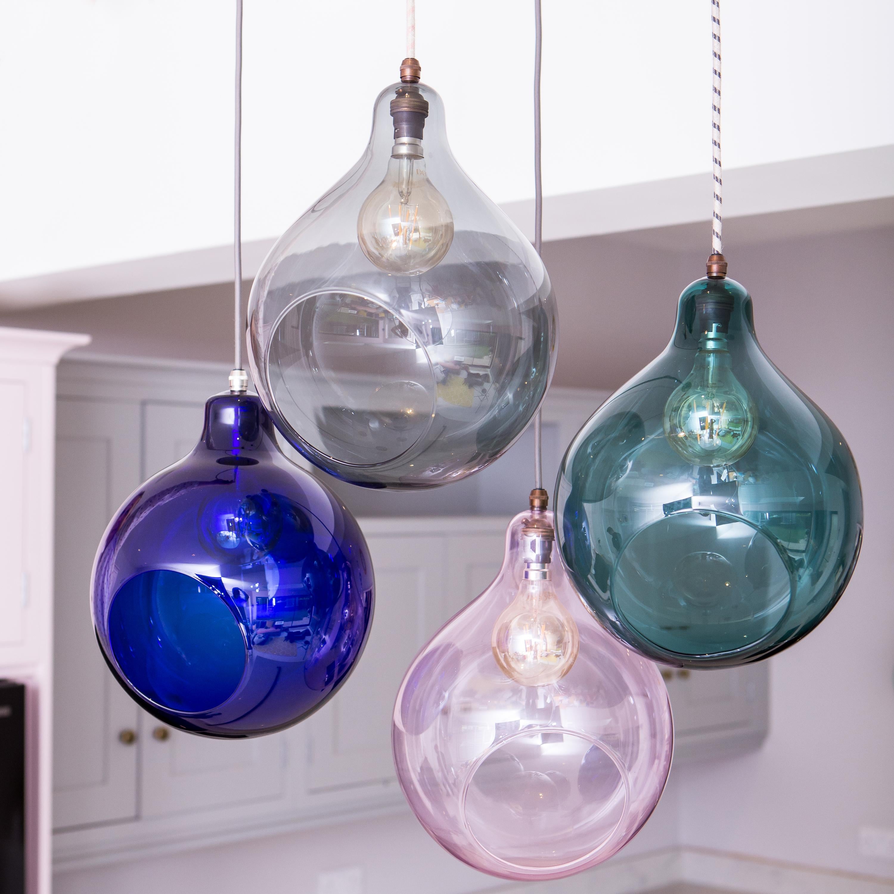 William dark blue glass globe pendant light Glow Lighting