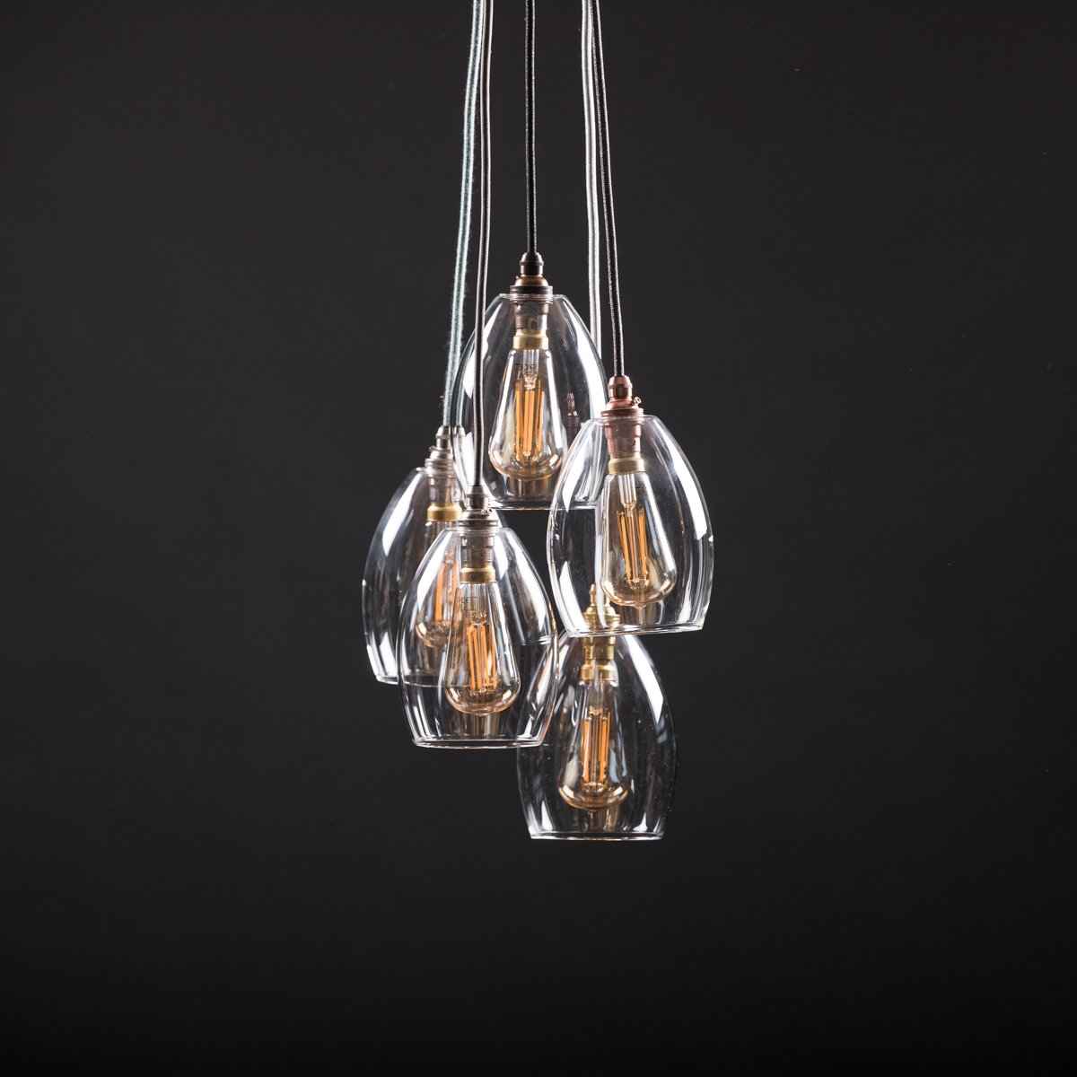 Cluster Clear Glass Pendant Light 