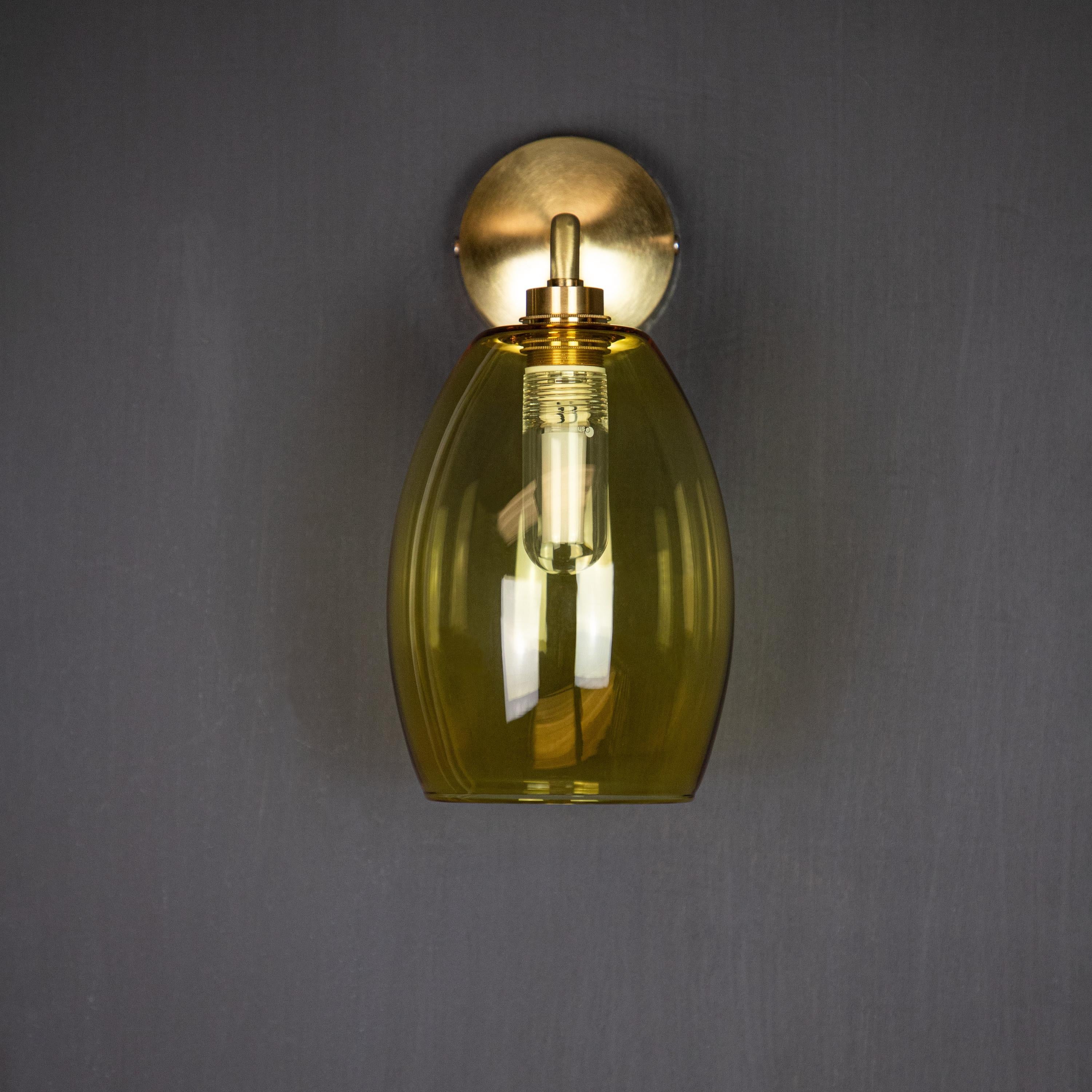 Yellow Glass Bertie Bathroom Wall Light IP44 - Glow Lighting