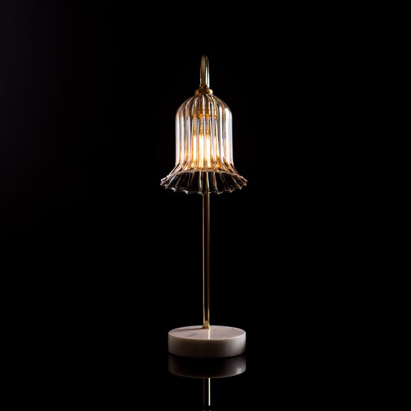 Image of Humphrey Ribbed glass Table Lamp