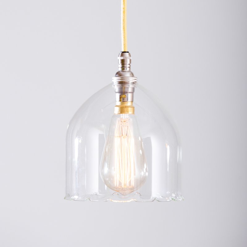 Image of Frieda Frilled Clear glass pendant light 