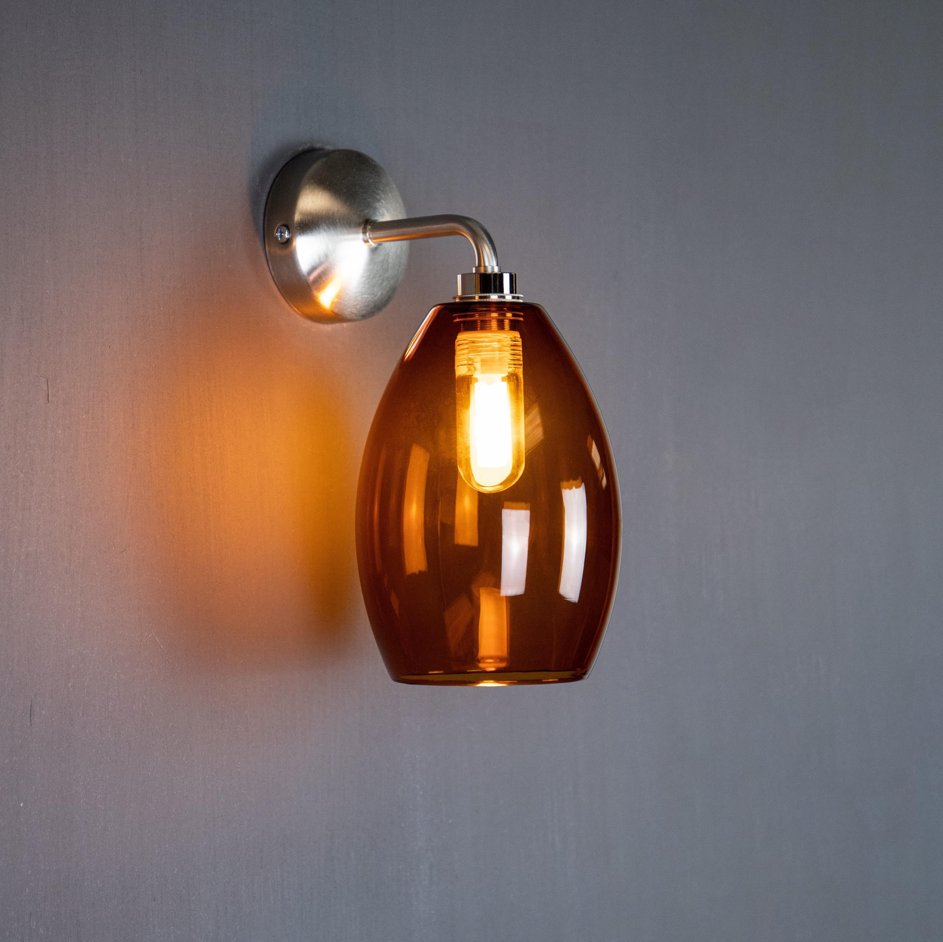 Image of Amber Glass Bertie Bathroom Wall Light IP44