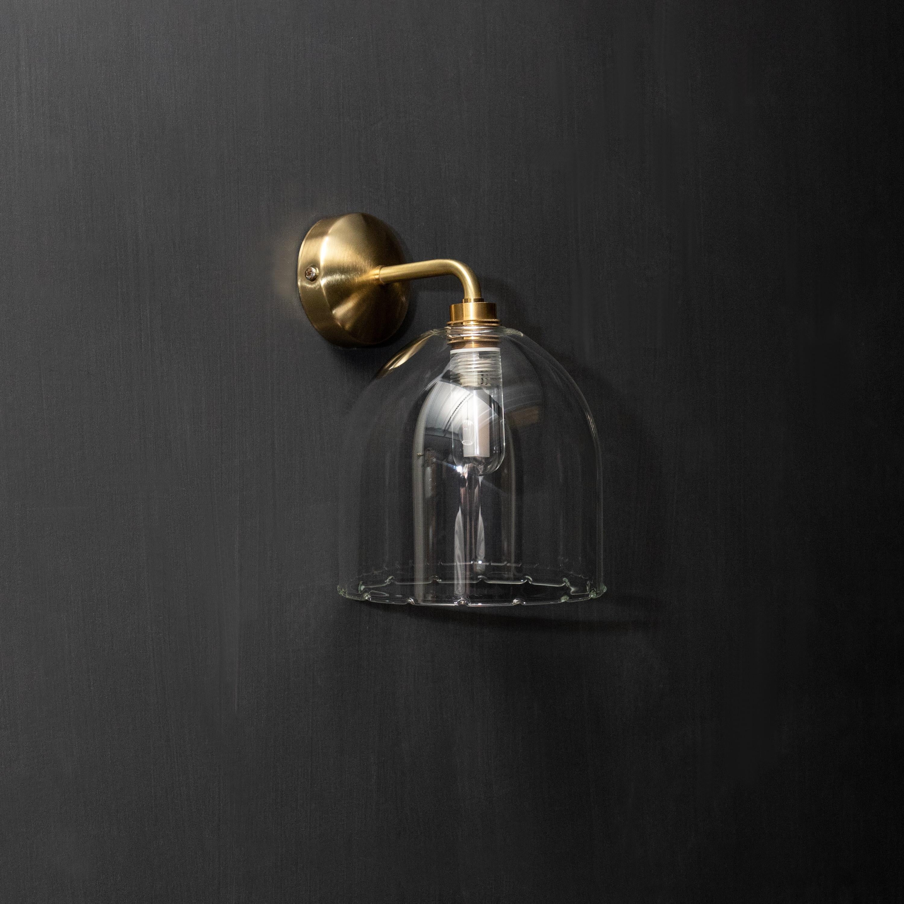 Image of Frieda Frilled Clear Glass Bathroom Wall Light IP44