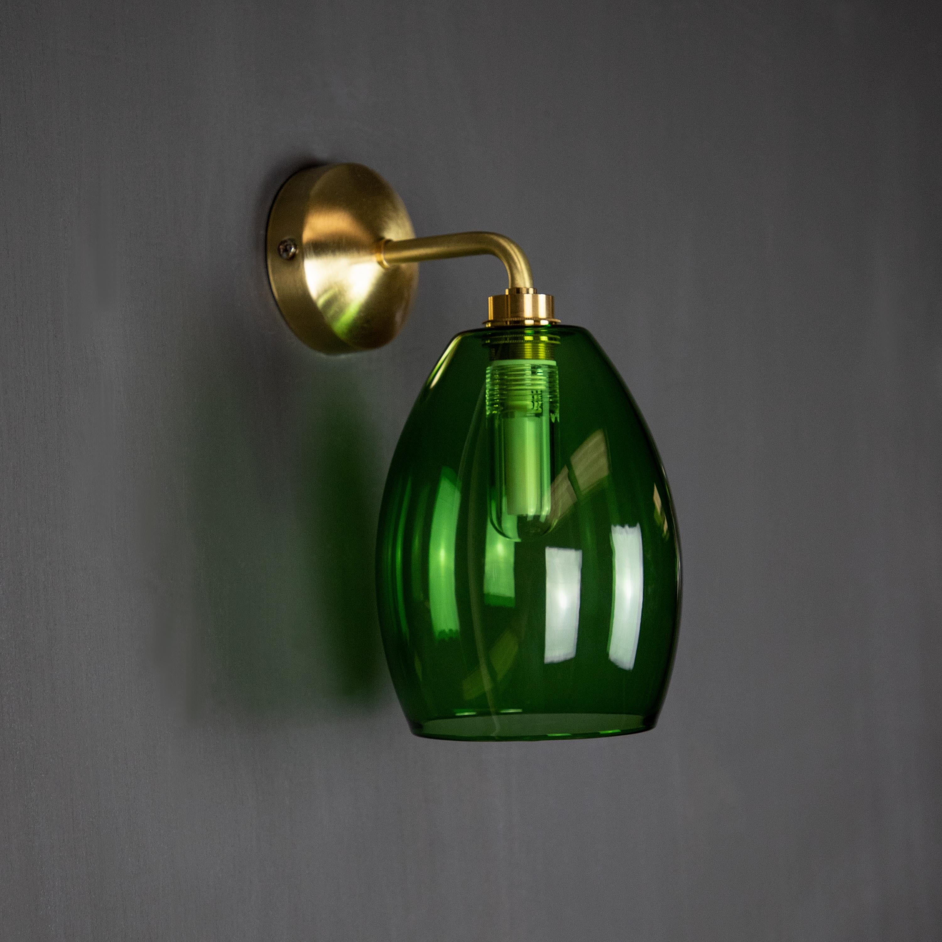 Image of Green glass Bertie Bathroom wall light IP44