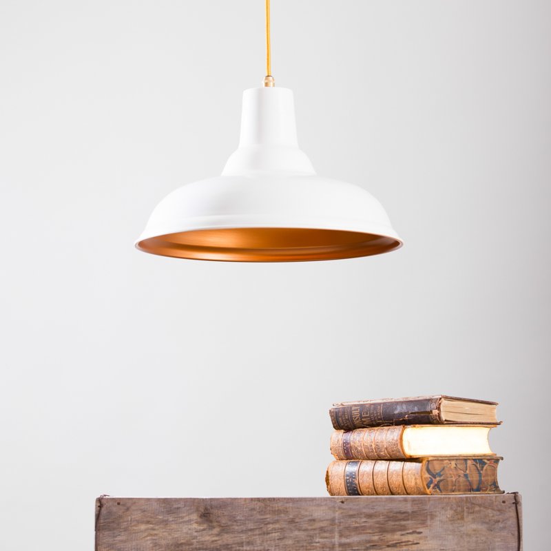 Image of Lenny painted metal pendant light white 