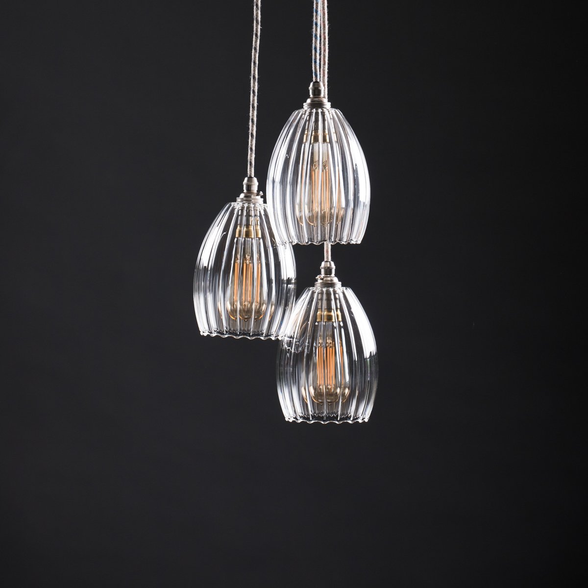 Image of Molly Small 3 Cluster Glass Pendant Light 