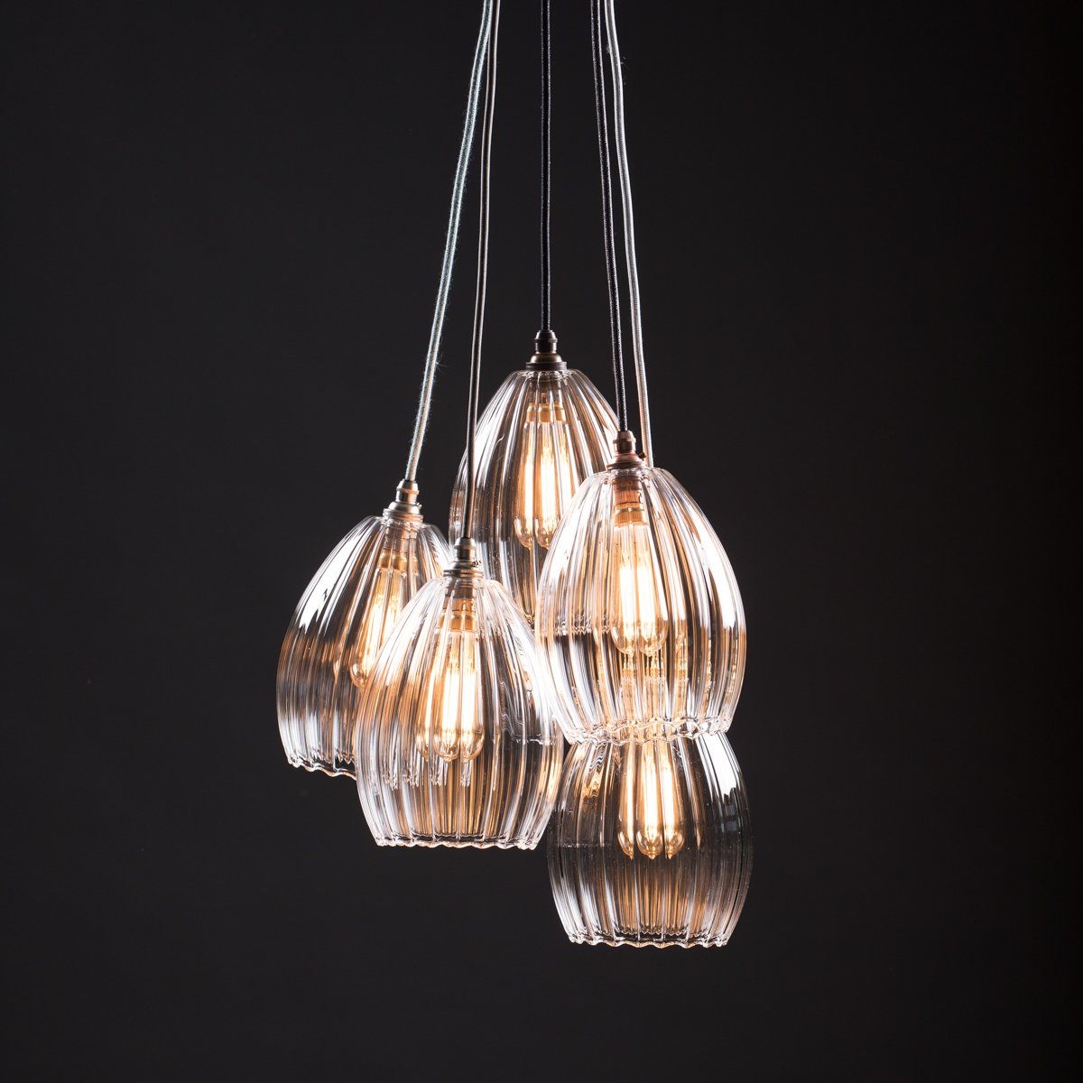 Image of Molly Mid 5 Way Cluster glass pendant light