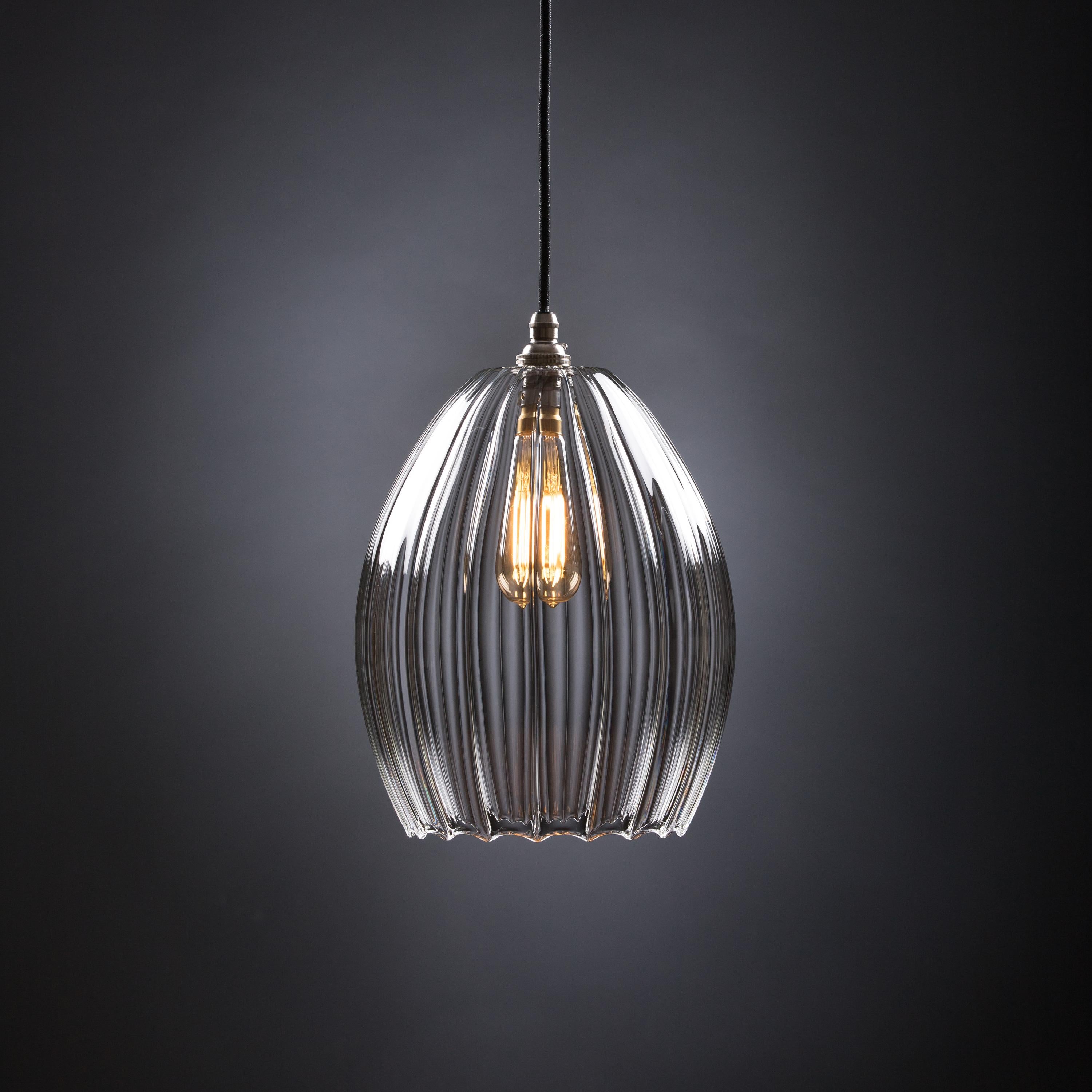 Molly Large ribbed Glass pendant light 