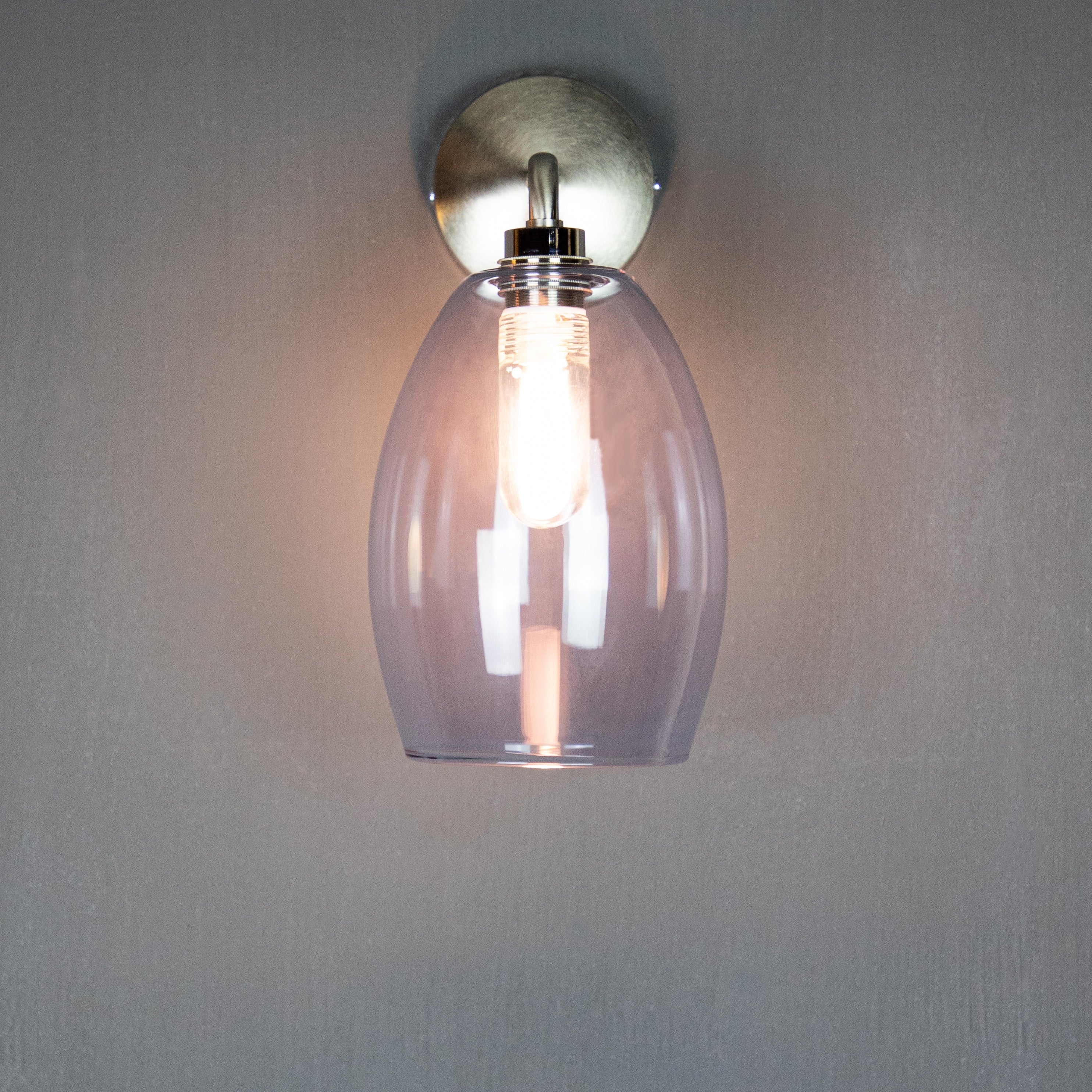 Image of Lilac Glass Bertie Bathroom Wall Light IP44