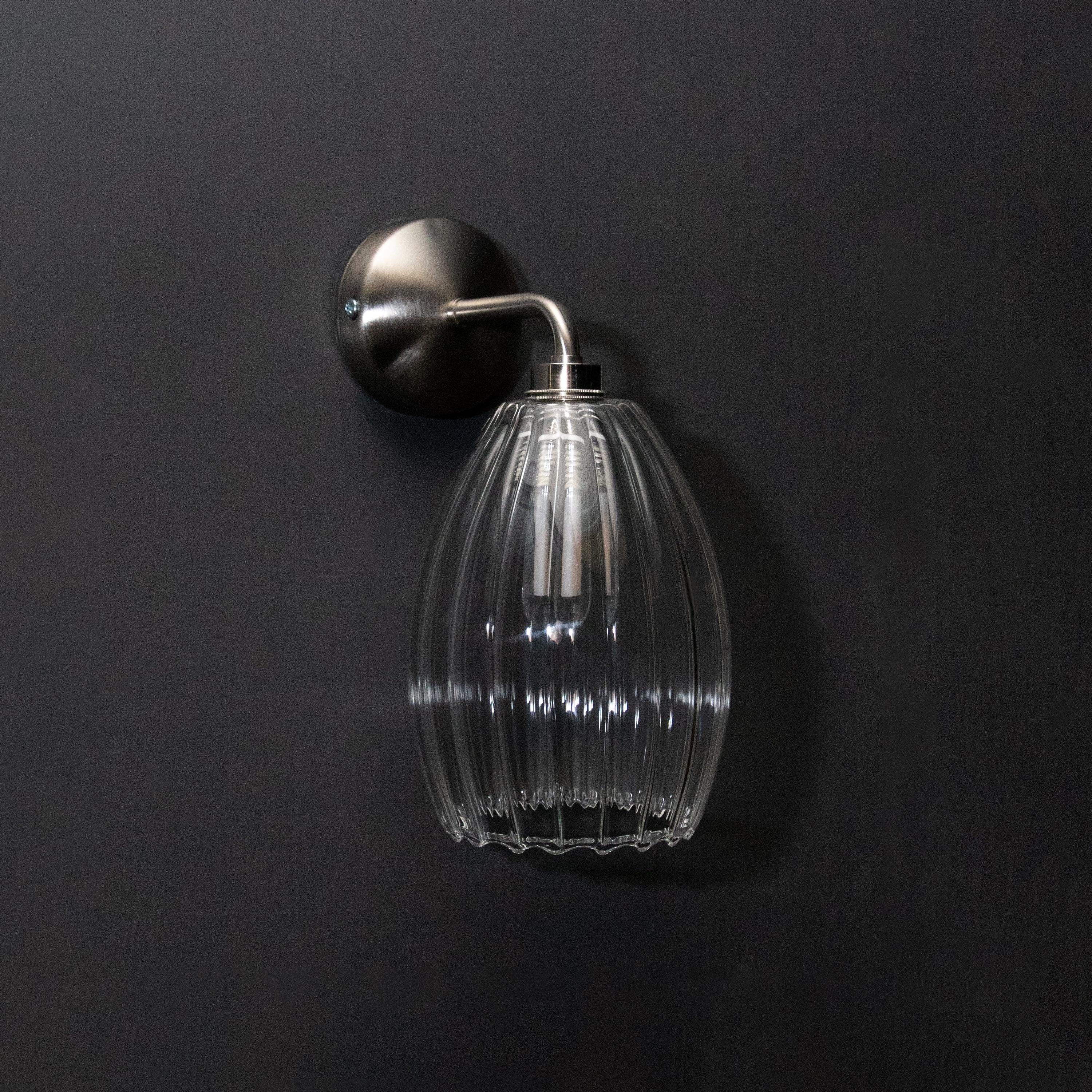 Image of Molly Ribbed Glass Bathroom Wall Light IP44 