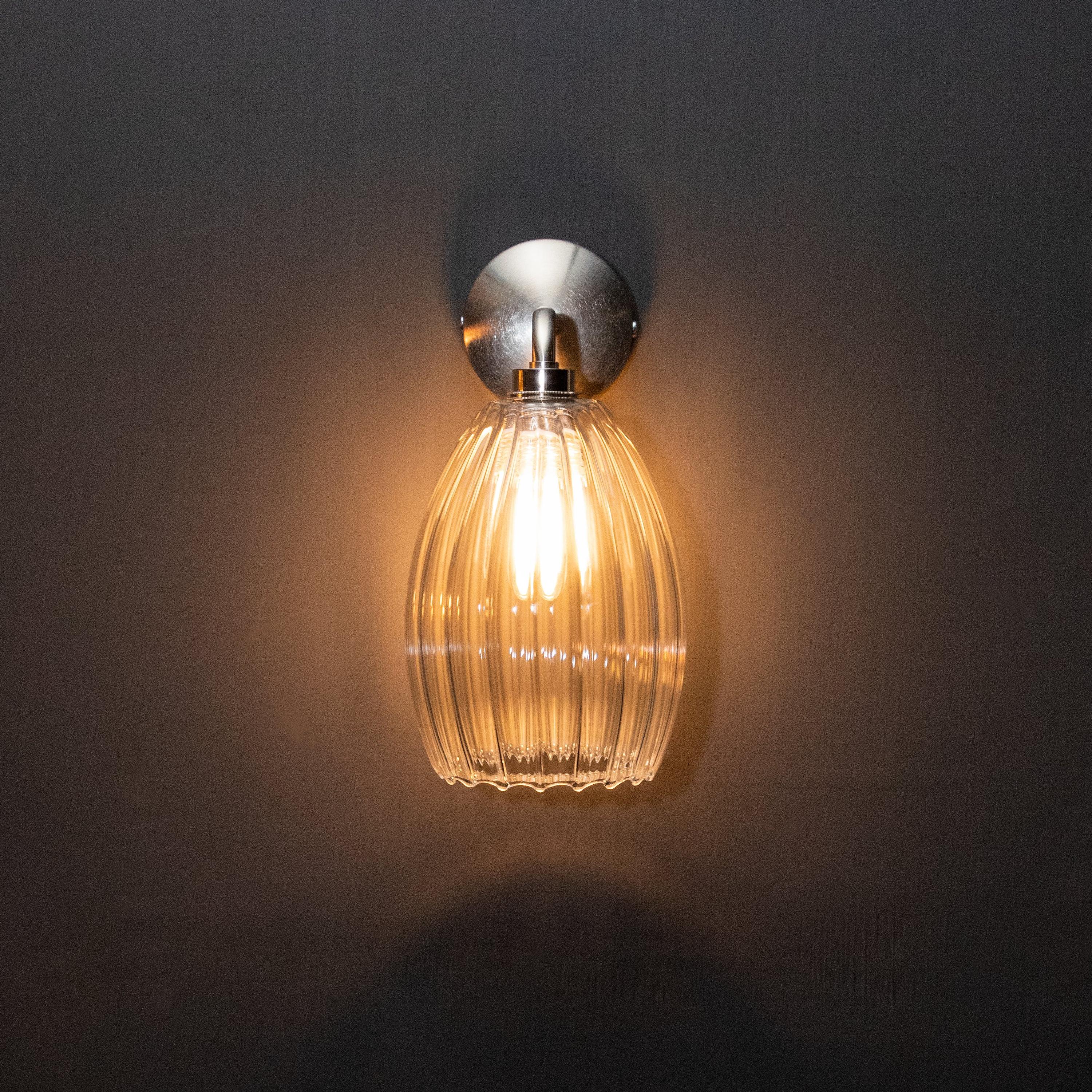 Image of Molly Ribbed Glass Bathroom Wall Light IP44 