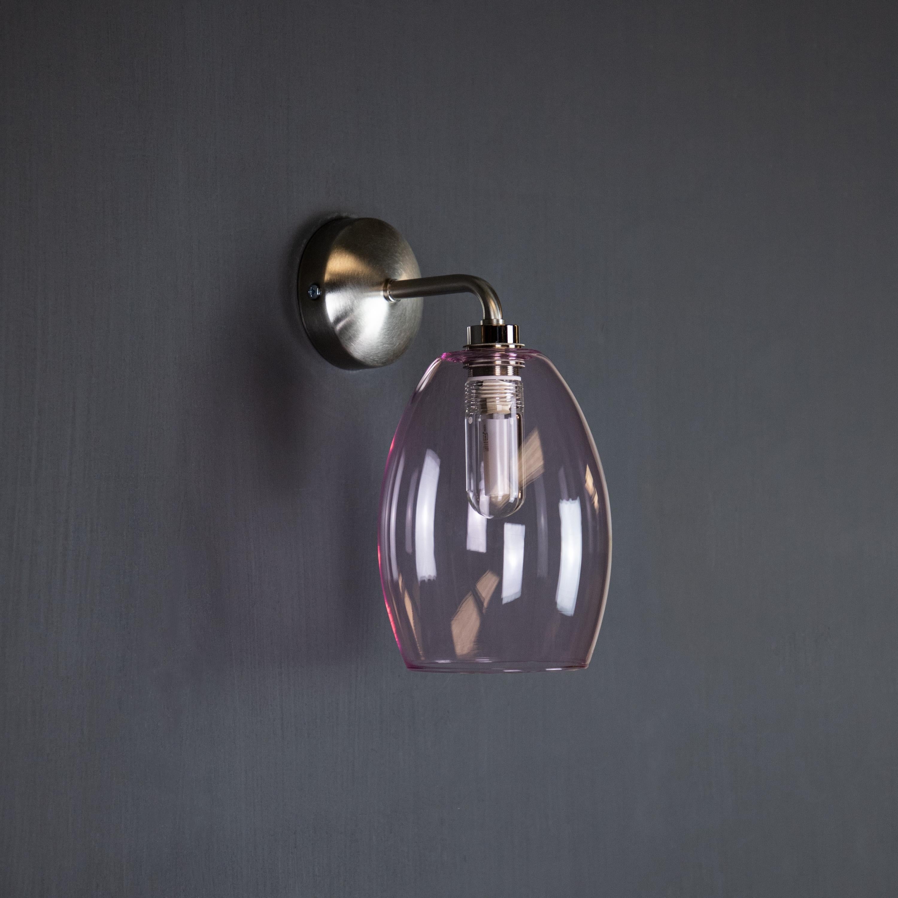 Image of Pink Glass Bertie Bathroom Wall Light IP44