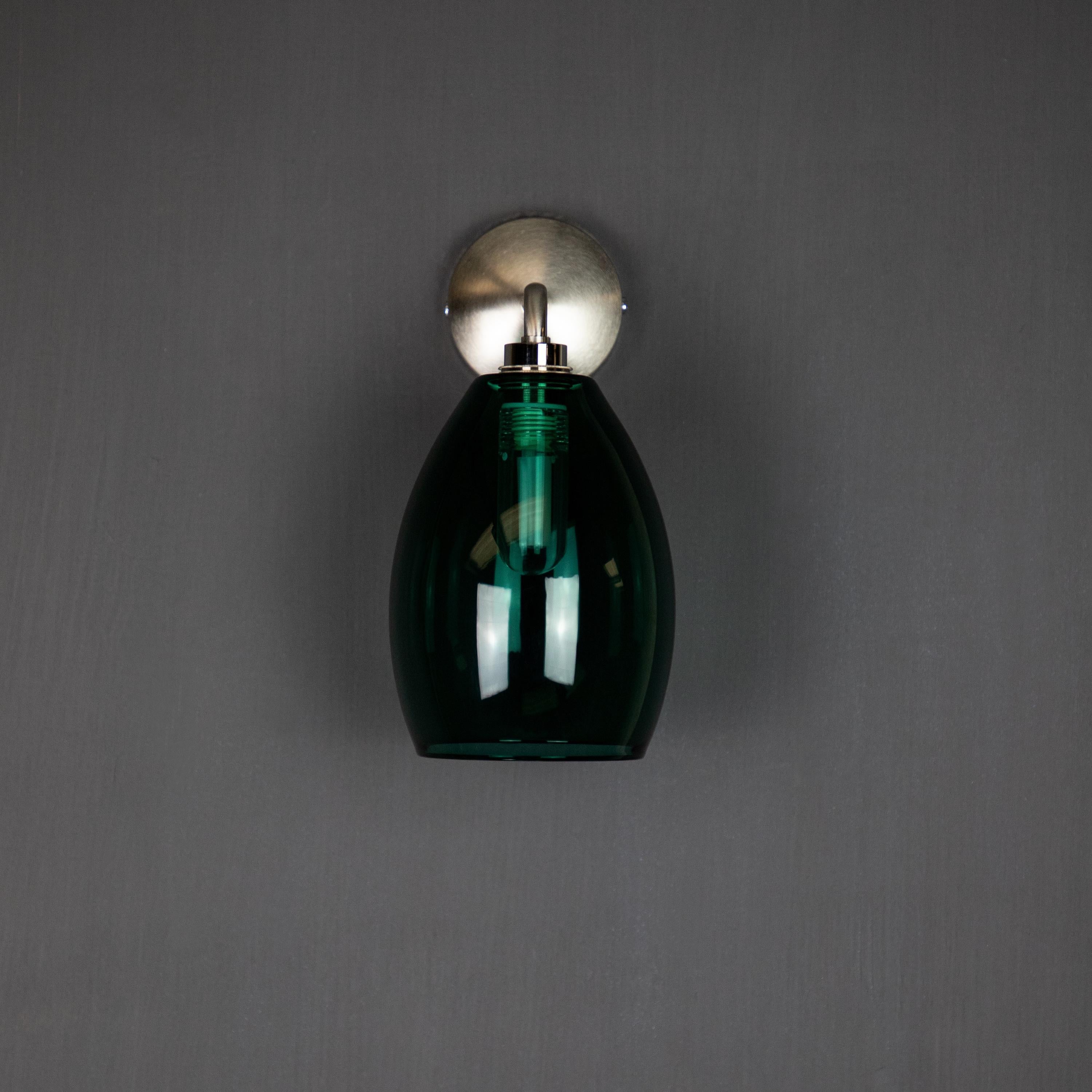 Image of Teal Glass Bertie Bathroom Wall Light IP44