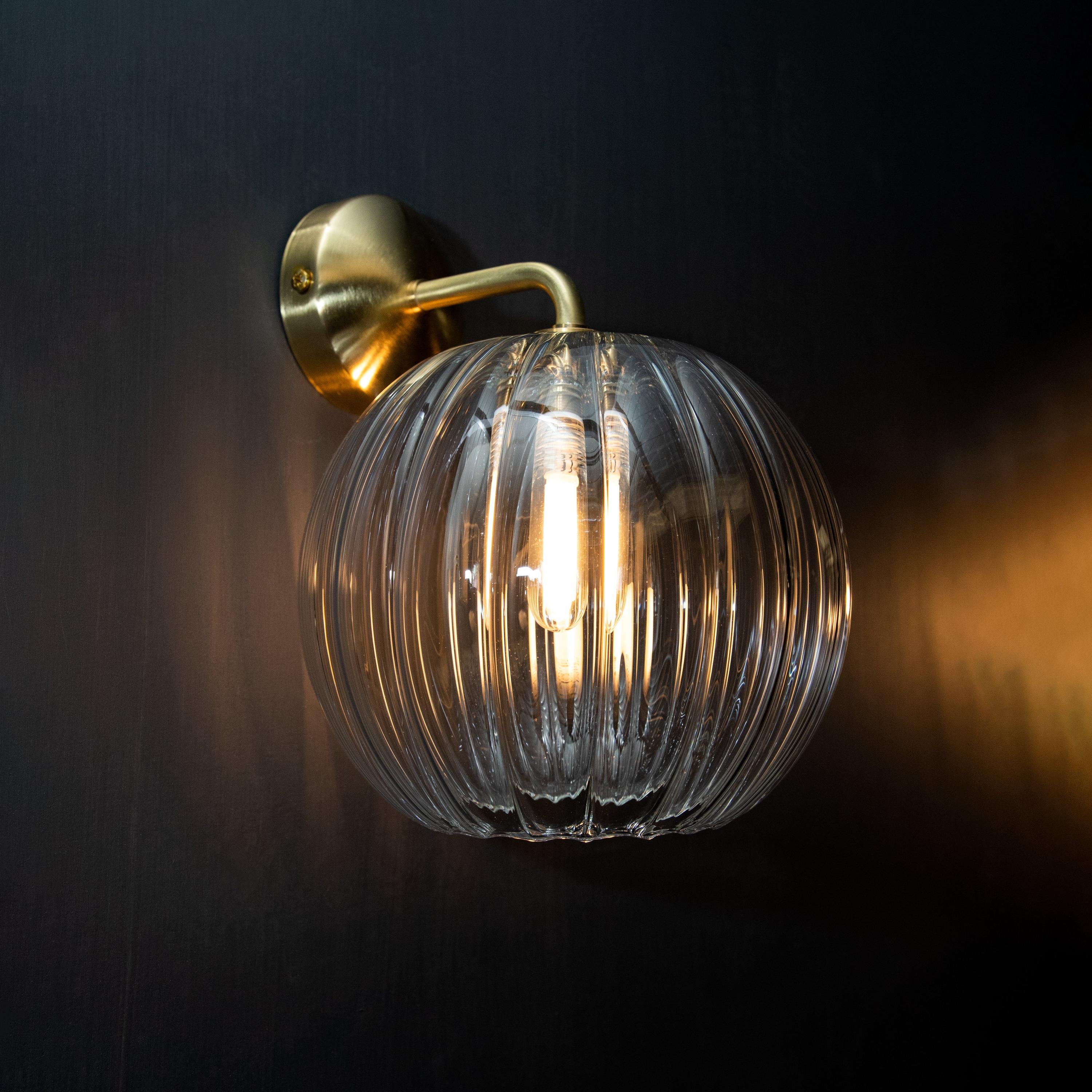 Image of Wanda Ribbed Globe Bathroom Wall Light IP44